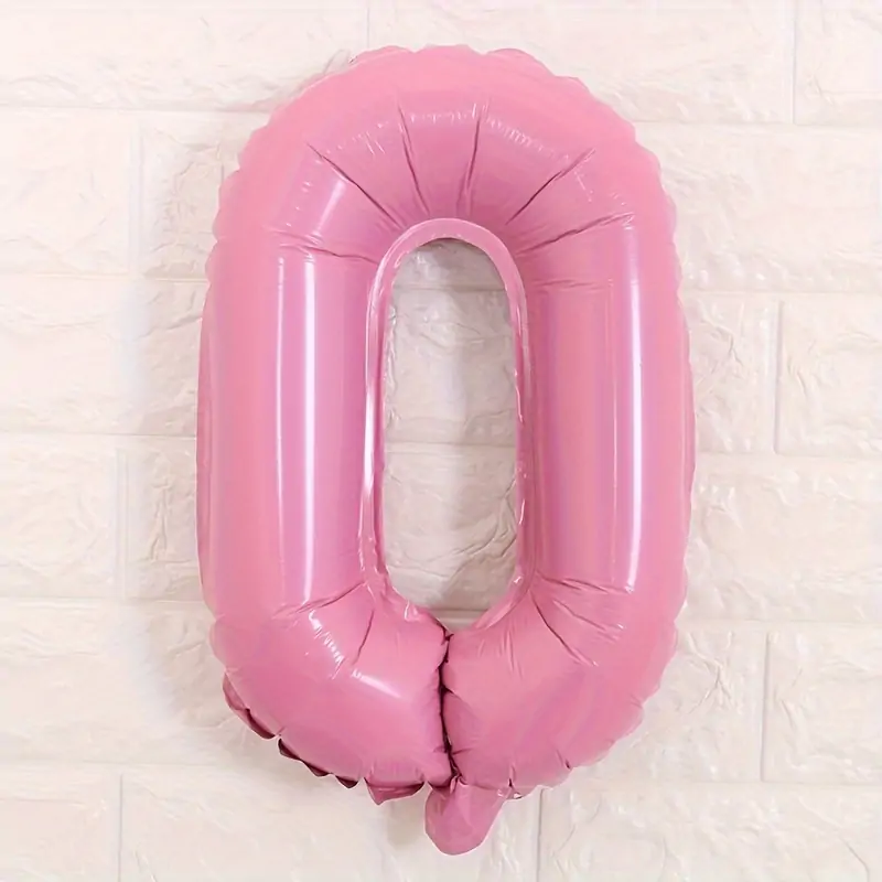 product-fancy-261ae66b-cdc9-4bad-9f0a-72ad41d90cc7 1 бр. Розов блестящ балон 40см с цифри 0-9 от фолио за декорация на рождени дни, годишнини, партита и тематични събития