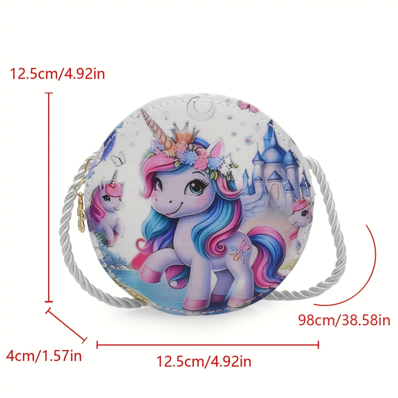 product-fancy-d94b1460-aae3-49ee-8b2c-41e20c6e52b9 Малка детска чанта (портмоне за монети) през рамо с еднорог идеална за училище или разходки навън