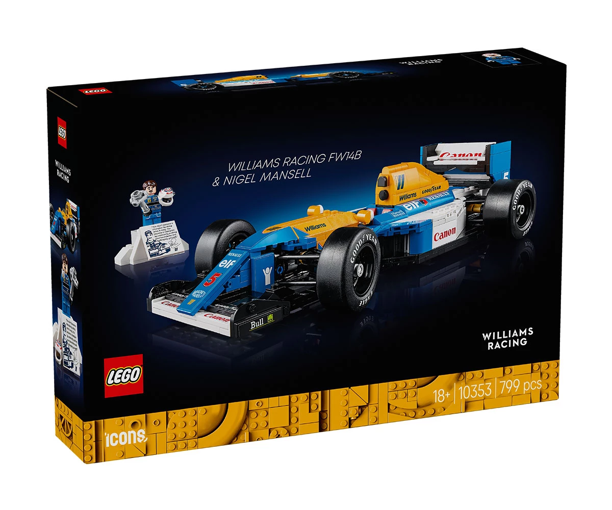 Детски комплект за игра LEGO® Icons 10353 - Williams Racing FW14B & Nigel Mansell Конструктор ЛЕГО Icons 10353