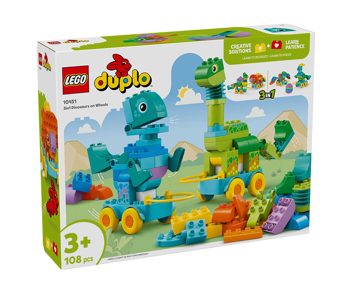 Детски комплект за игра LEGO® DUPLO® 10451 - Динозаври на колела „3 в 1“ LEGO® DUPLO® 10451 -3 in 1 Dinosaurs on Wheels