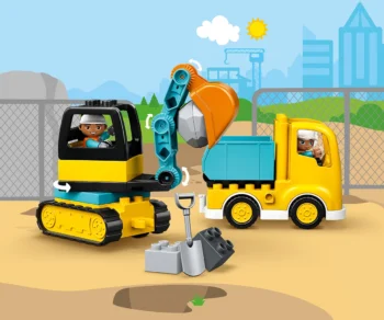 Детски комплект за игра LEGO® DUPLO® Town 10931 – Камион и екскаватор с вериги