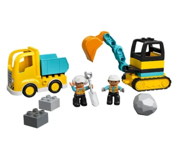Детски комплект за игра LEGO® DUPLO® Town 10931 – Камион и екскаватор с вериги