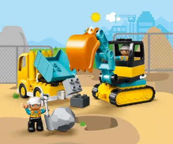 Детски комплект за игра LEGO® DUPLO® Town 10931 – Камион и екскаватор с вериги