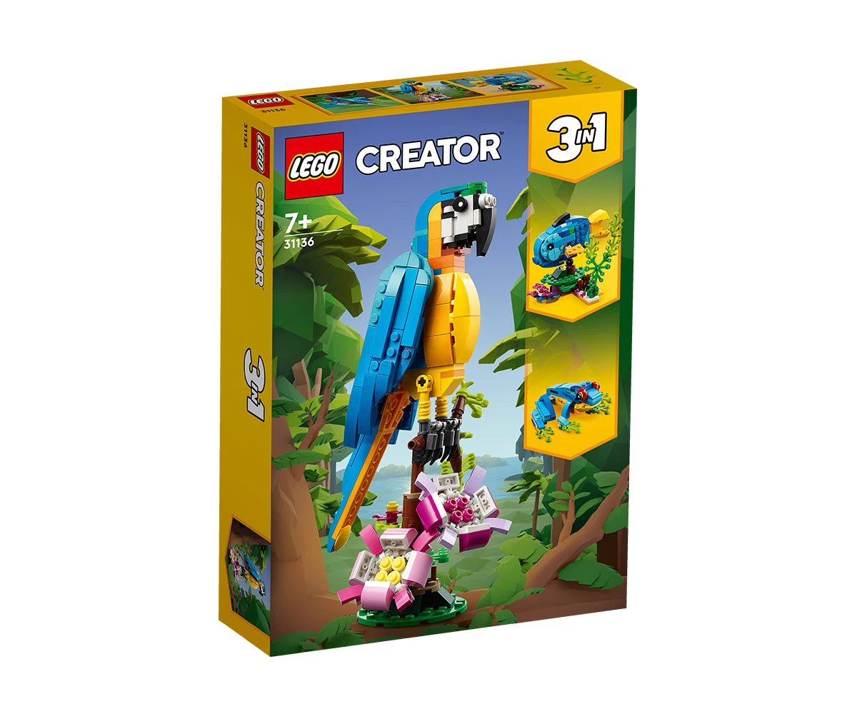 Детски комплект за игра LEGO® Creator 31136 - Екзотичен папагал Конструктор ЛЕГО Creator 31136