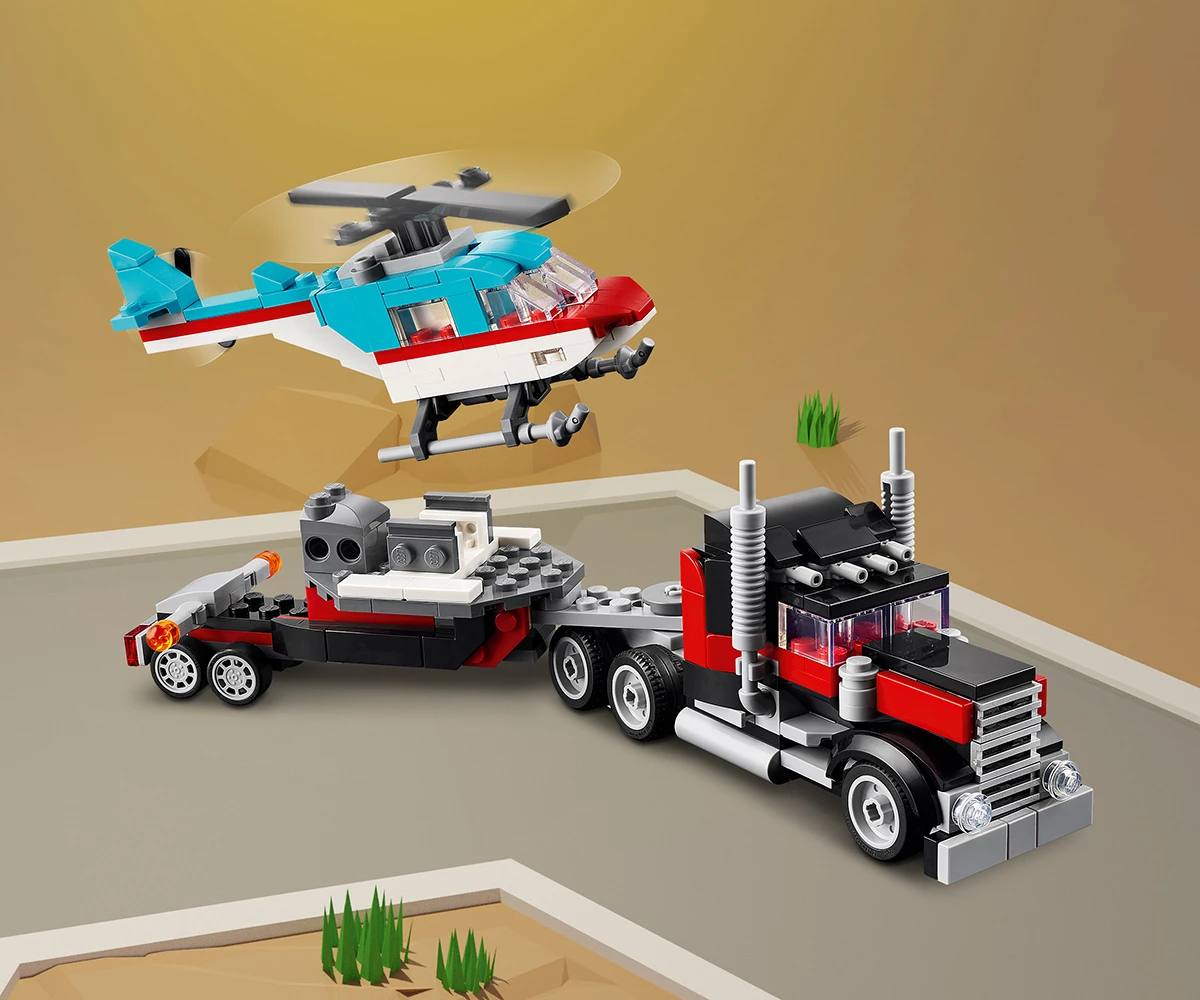 Детски комплект за игра LEGO® Creator 31146 - Камион с платформа и хеликоптер thumb 7 Конструктор ЛЕГО Creator 31146 thumb 7