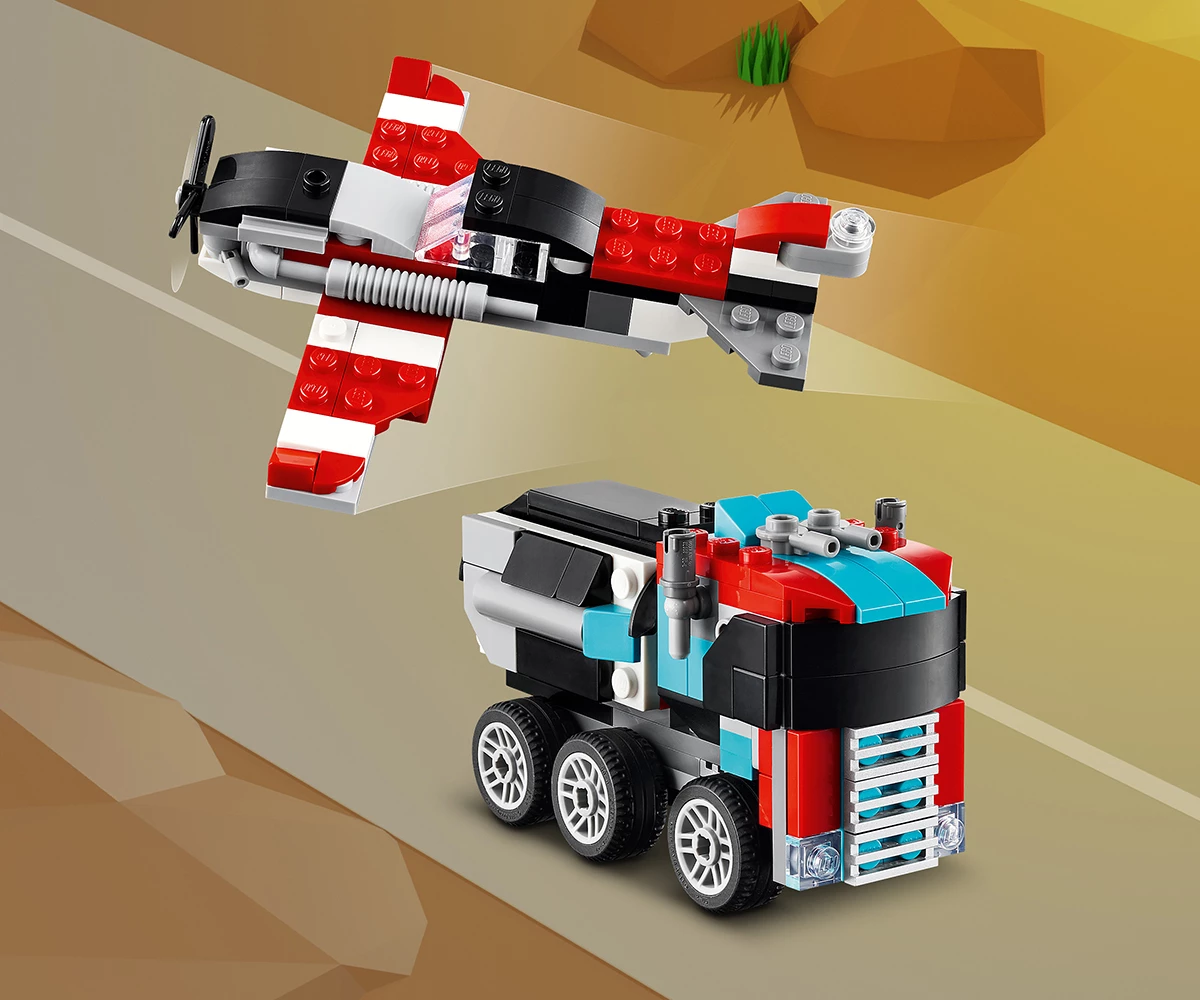 Детски комплект за игра LEGO® Creator 31146 - Камион с платформа и хеликоптер thumb 8 Конструктор ЛЕГО Creator 31146 thumb 8