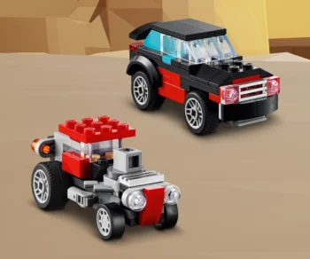 Детски комплект за игра LEGO® Creator 31146 – Камион с платформа и хеликоптер
