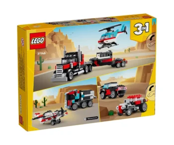 Детски комплект за игра LEGO® Creator 31146 – Камион с платформа и хеликоптер