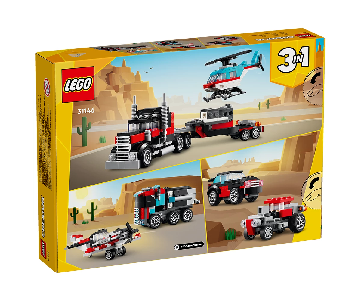 Детски комплект за игра LEGO® Creator 31146 - Камион с платформа и хеликоптер thumb 2 Конструктор ЛЕГО Creator 31146 thumb 2