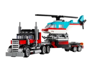 Детски комплект за игра LEGO® Creator 31146 – Камион с платформа и хеликоптер
