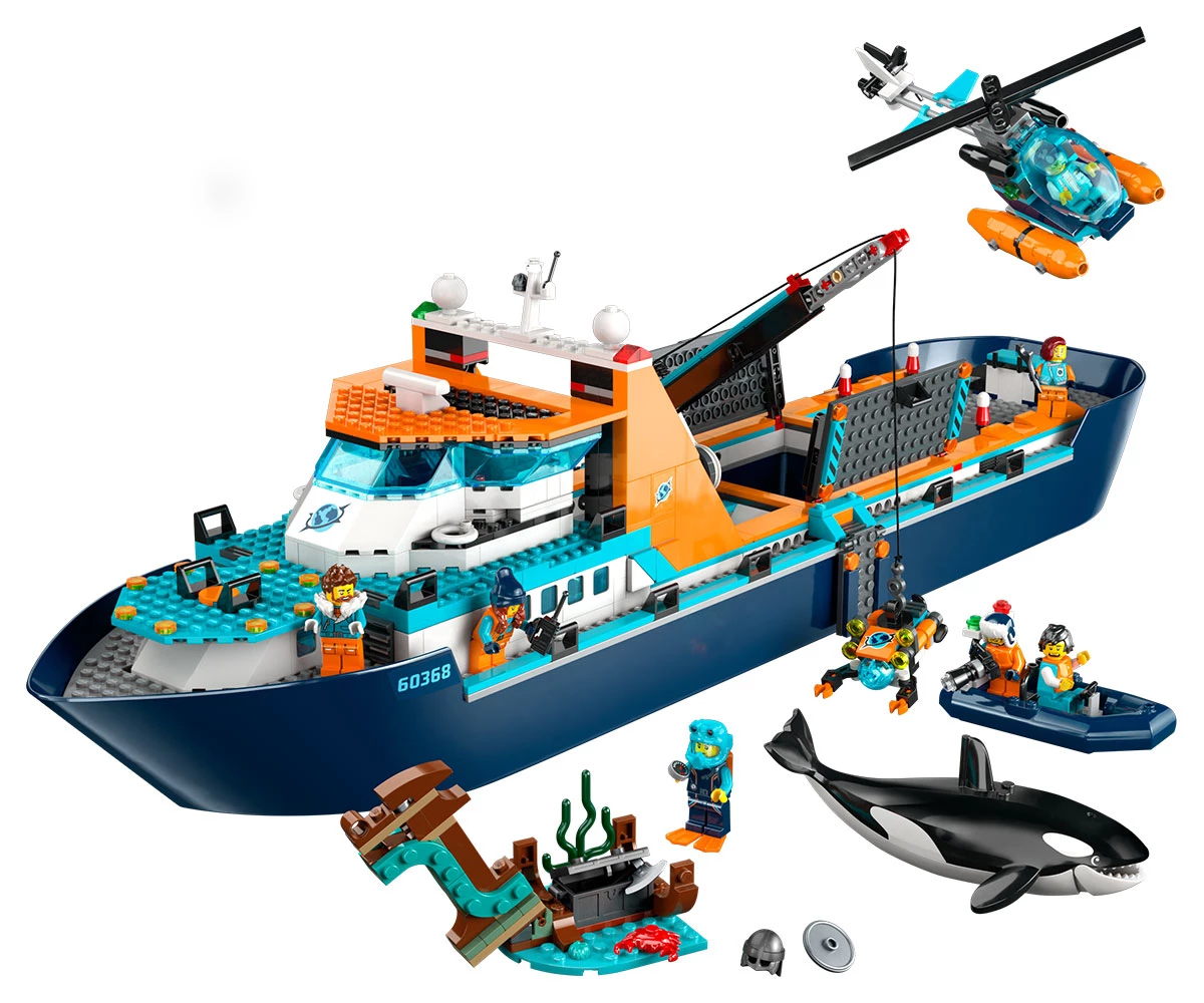 Детски комплект за игра LEGO® City 60368 - Арктически изследователски кораб thumb 3 Конструктор ЛЕГО City 60368 thumb 3