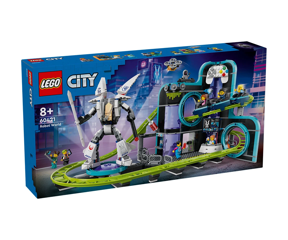Детски комплект за игра LEGO® City 60421 - Увеселителен парк с роботи Конструктор ЛЕГО City 60421