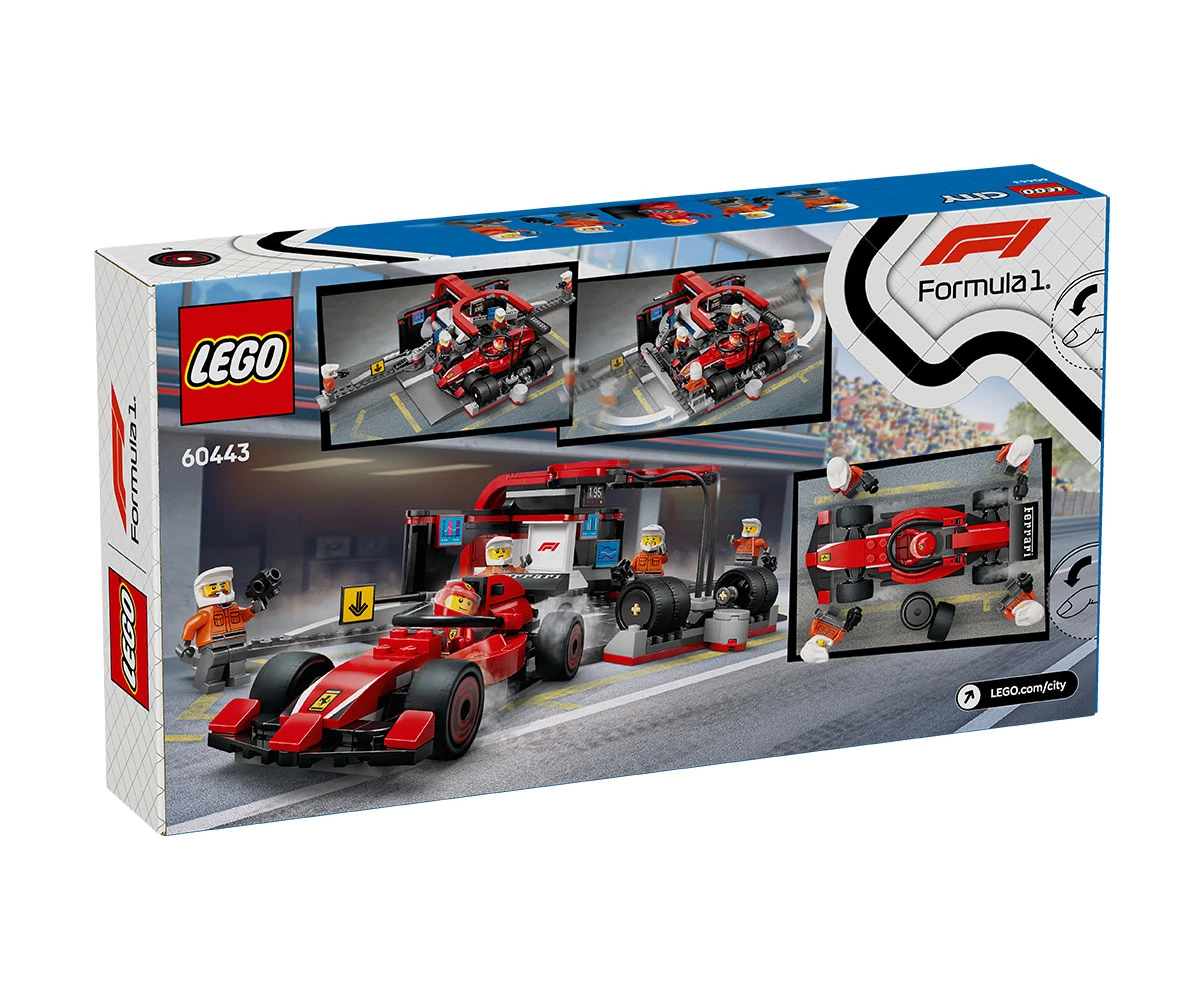 Детски комплект за игра LEGO® City 60443 - Питстоп и механици от F1® с кола Ferrari thumb 2 Конструктор ЛЕГО City 60443 thumb 2