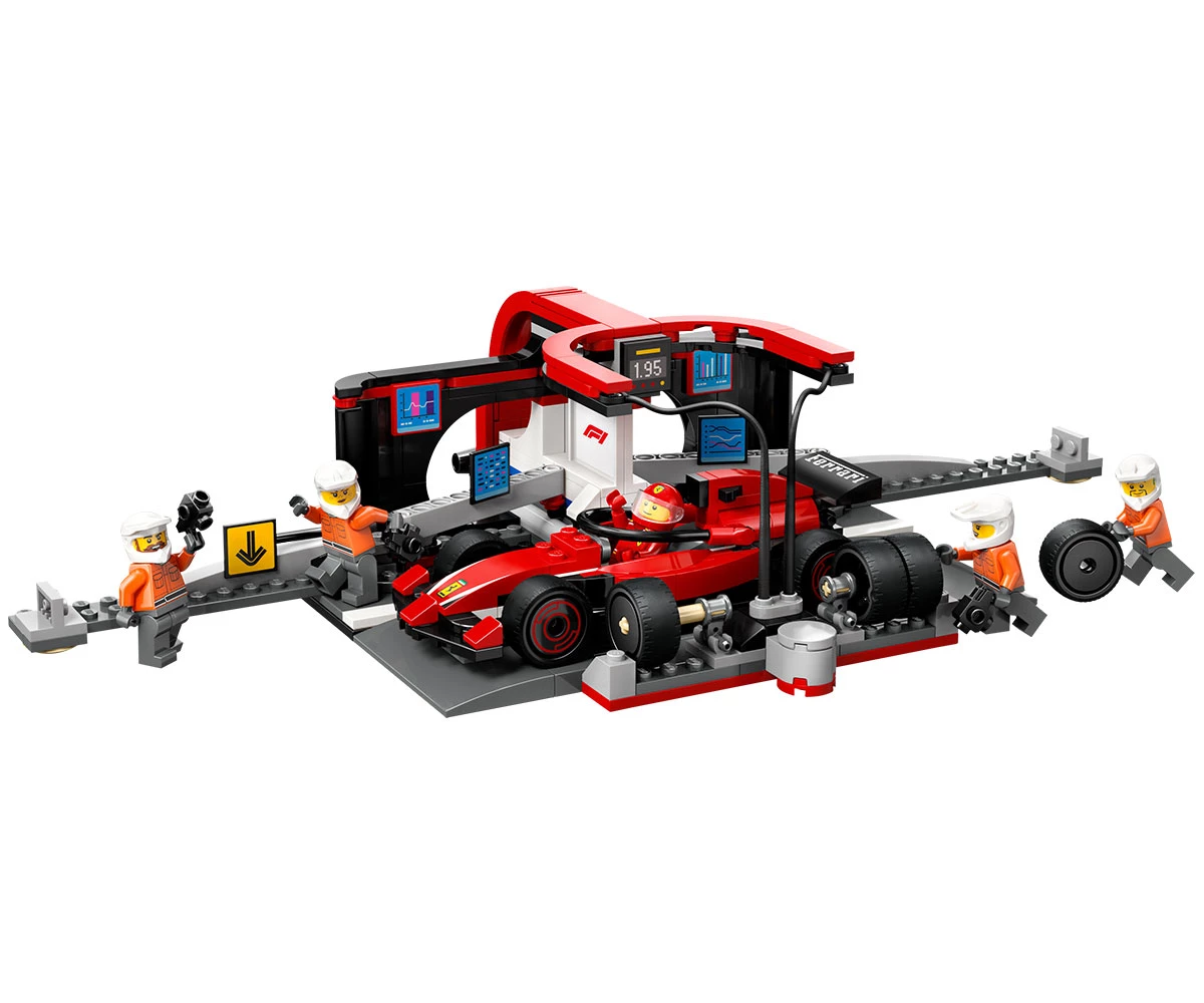 Детски комплект за игра LEGO® City 60443 - Питстоп и механици от F1® с кола Ferrari thumb 3 Конструктор ЛЕГО City 60443 thumb 3