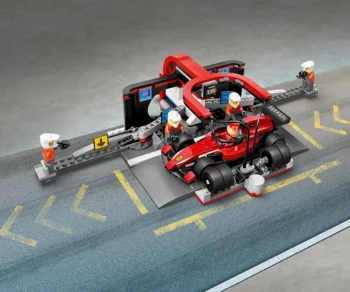 Детски комплект за игра LEGO® City 60443 – Питстоп и механици от F1® с кола Ferrari