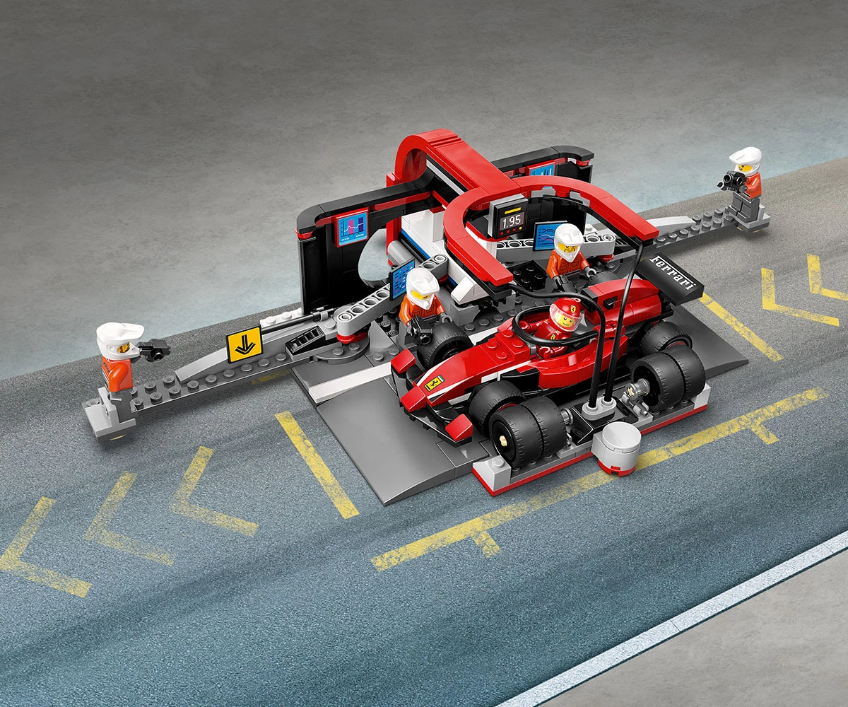 Детски комплект за игра LEGO® City 60443 - Питстоп и механици от F1® с кола Ferrari thumb 7 Конструктор ЛЕГО City 60443 thumb 7