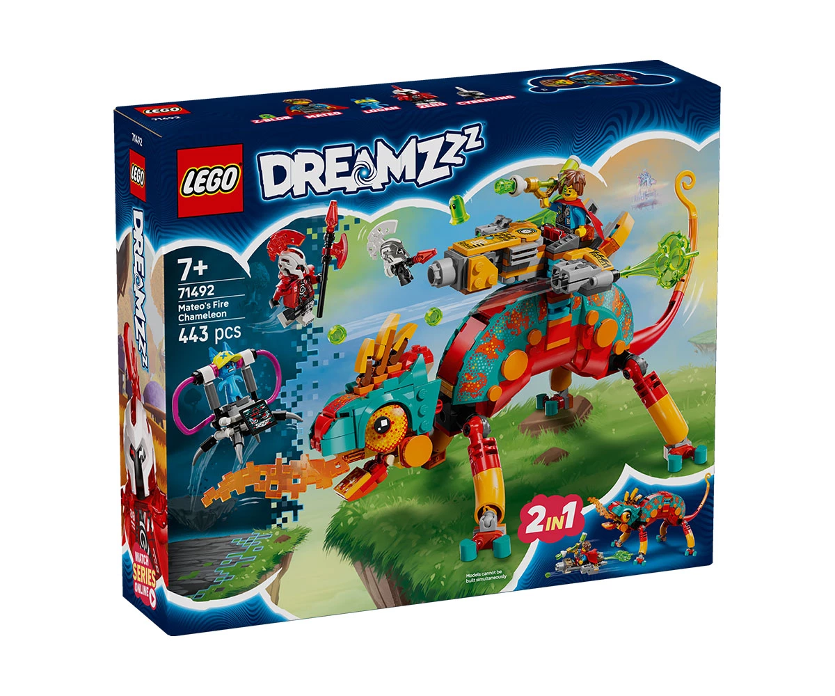 Детски комплект за игра LEGO® DREAMZzz™ 71492 - Огненият хамелеон на Матео LEGO® DREAMZzz™ 71492 - Mateo's Fire Chameleon