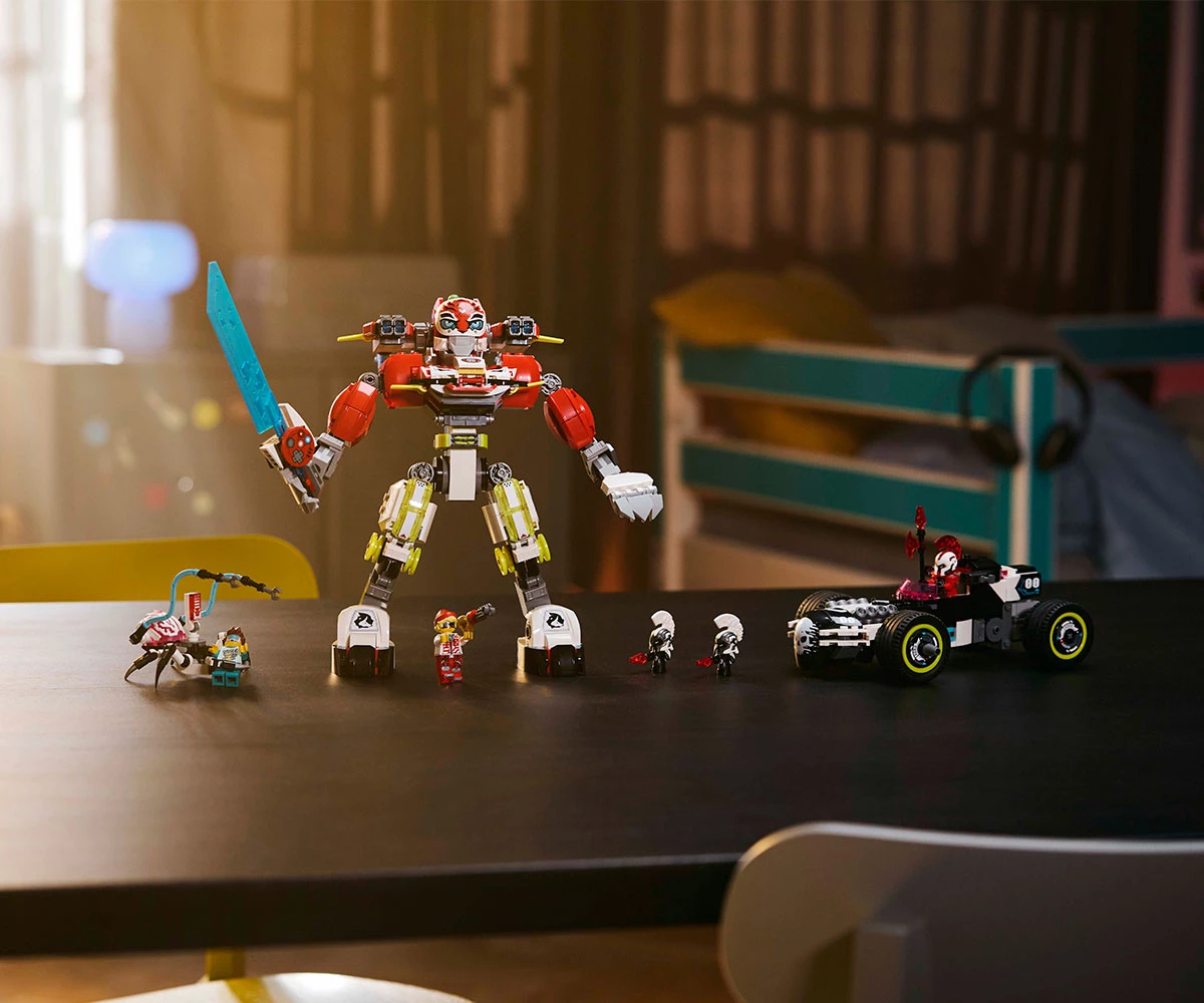 Детски комплект за игра LEGO® DREAMZzz™ 71497 - Тигър-робот на Купър и кола драгстер на Zero thumb 10 Конструктор ЛЕГО DREAMZzz 71497 thumb 10