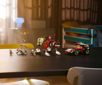 Детски комплект за игра LEGO® DREAMZzz™ 71497 – Тигър-робот на Купър и кола драгстер на Zero