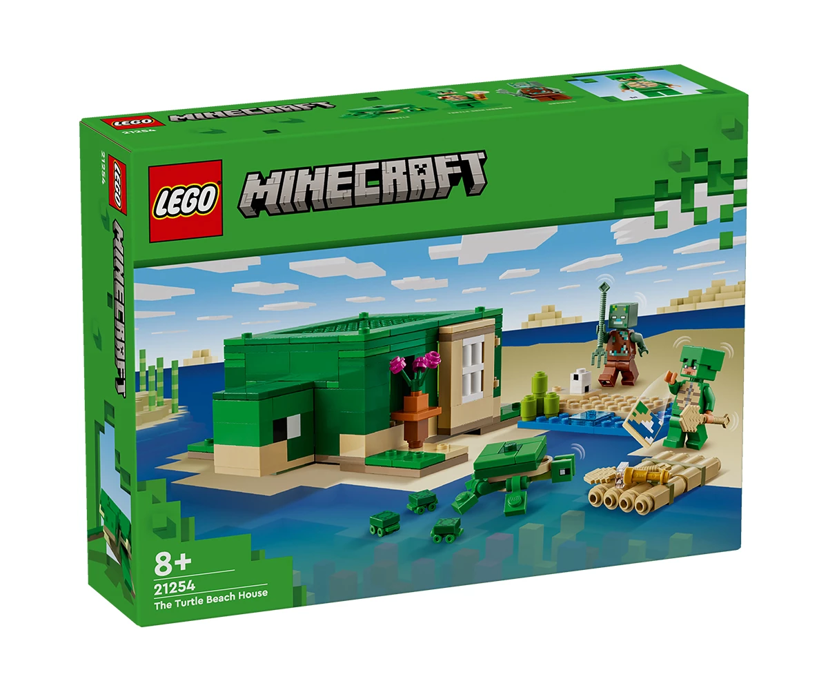 Детски комплект за игра LEGO® Minecraft™ 21254 - Къща на плажа на костенурките Конструктор ЛЕГО Minecraft 21254