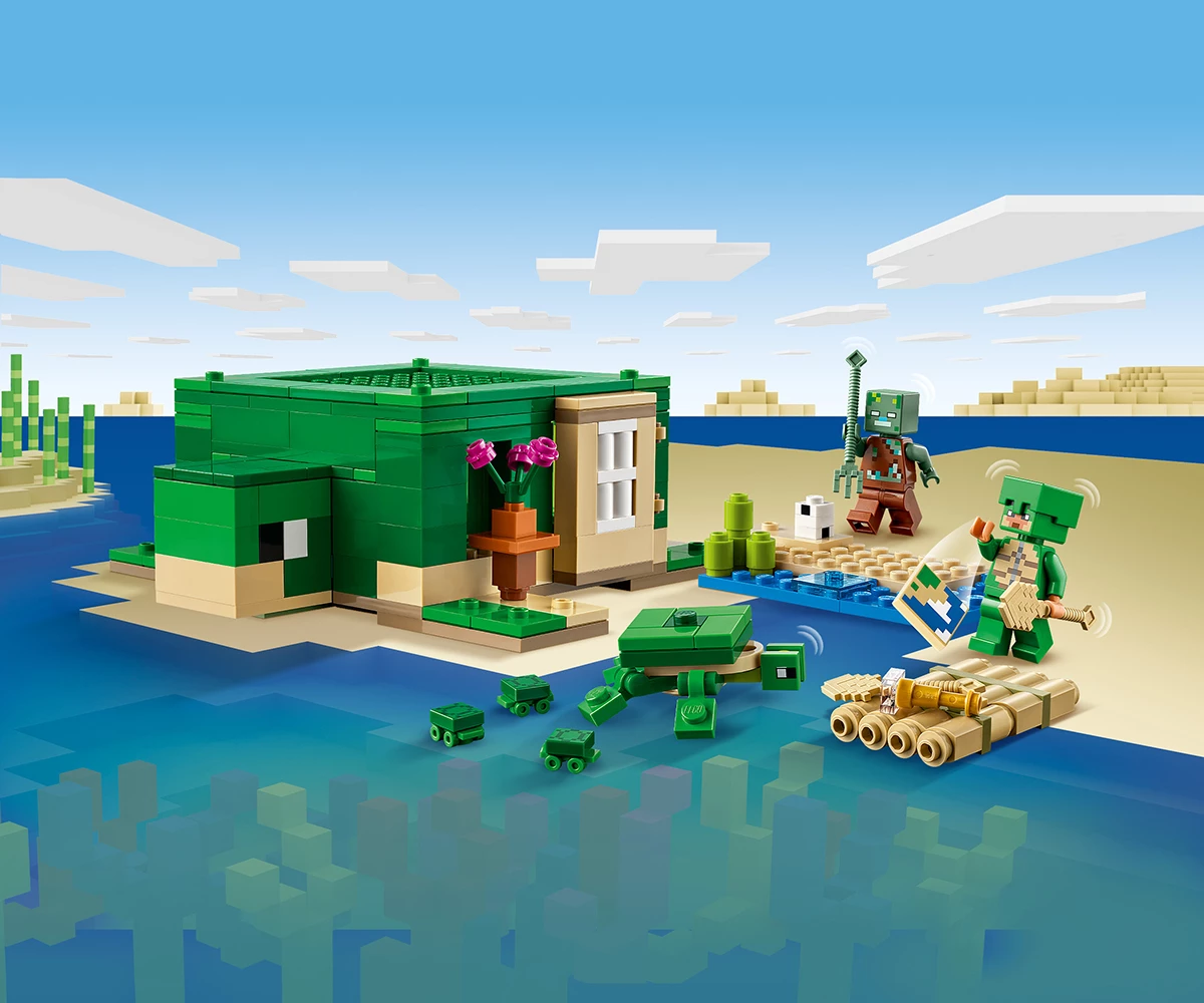 Детски комплект за игра LEGO® Minecraft™ 21254 - Къща на плажа на костенурките thumb 5 Конструктор ЛЕГО Minecraft 21254 thumb 5