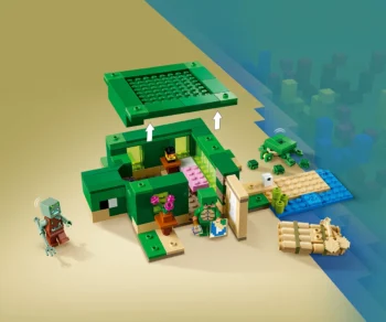 Детски комплект за игра LEGO® Minecraft™ 21254 – Къща на плажа на костенурките