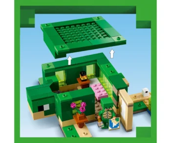 Детски комплект за игра LEGO® Minecraft™ 21254 – Къща на плажа на костенурките