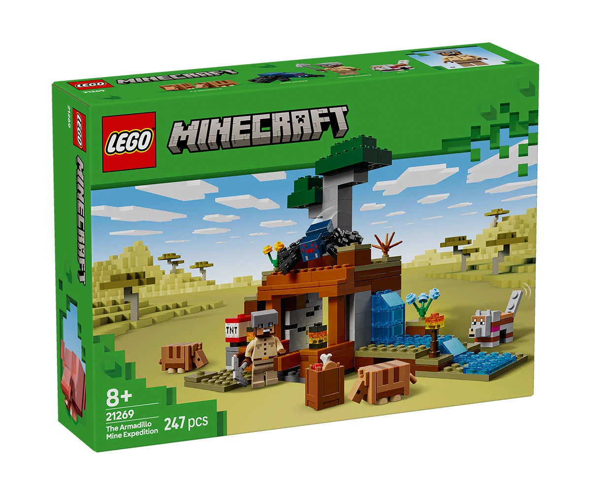 Детски комплект за игра LEGO® Minecraft™ 21269 - Минна експедиция с броненосец Конструктор ЛЕГО Minecraft 21269