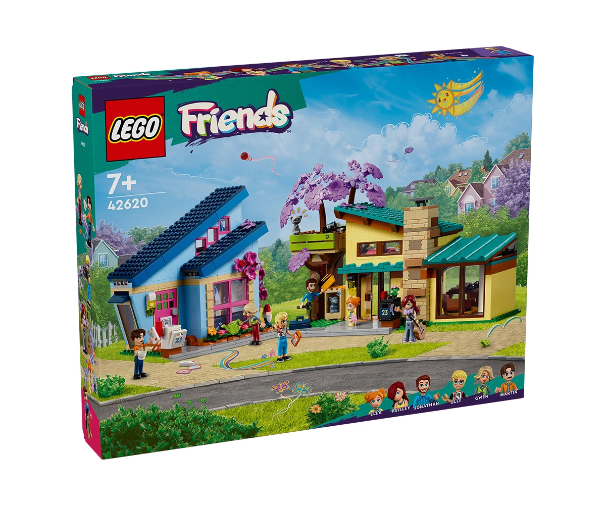 Детски комплект за игра LEGO® Friends 42620 - Семейните къщи на Оли и Пейсли Конструктор ЛЕГО Friends 42620