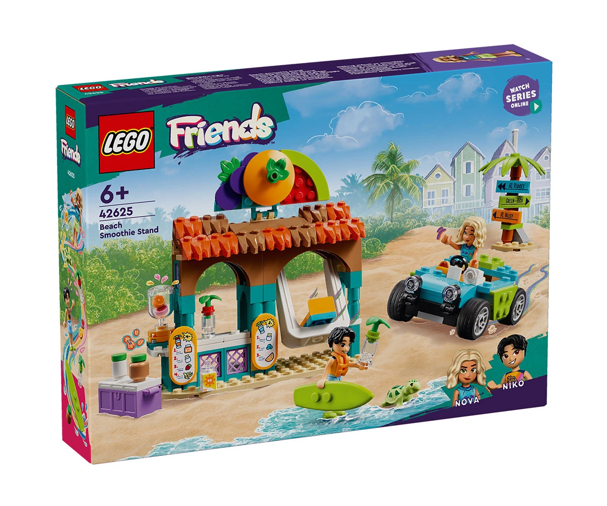 Детски комплект за игра LEGO® Friends 42625 - Щанд за шейкове на плажа Конструктор ЛЕГО Friends 42625