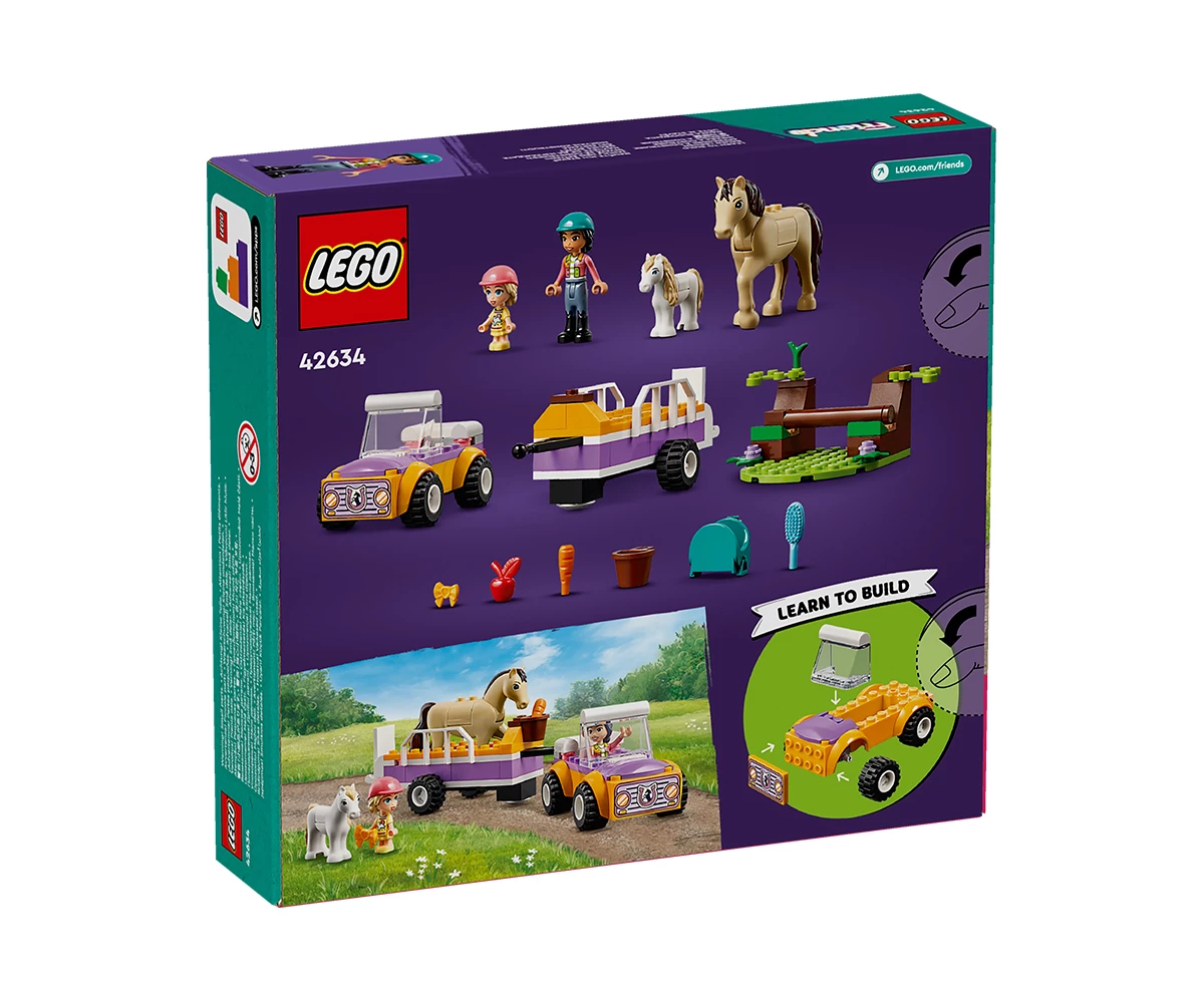 Детски комплект за игра LEGO® Friends 42634 - Ремарке за кон и пони thumb 2 Конструктор ЛЕГО Friends 42634 thumb 2
