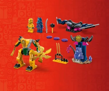 Детски комплект за игра LEGO® NINJAGO® 71804 – Битка с робота на Арин