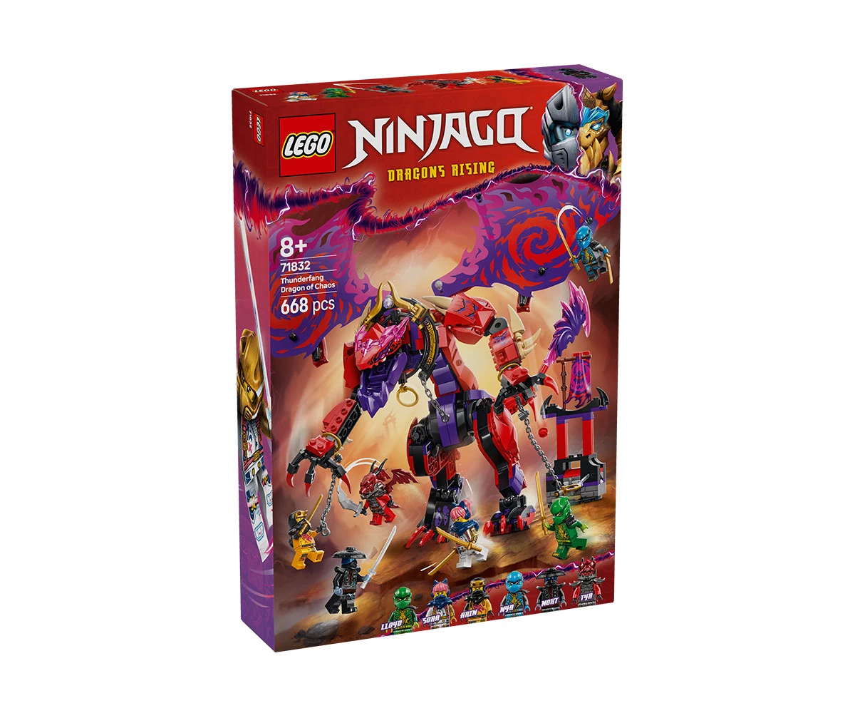 Детски комплект за игра LEGO® NINJAGO® 71832 - Гръмотевичен зъб, Дракон на хаоса Конструктор ЛЕГО NINJAGO 71832