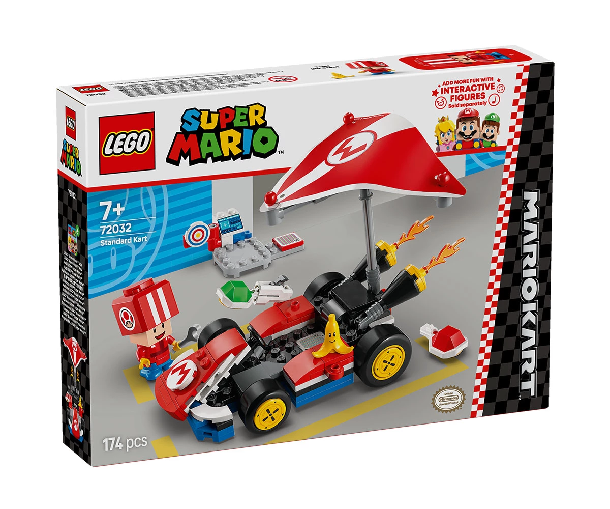 Детски комплект за игра LEGO® Super Mario™ 72032 - Mario Kart™ - Standard Kart Конструктор ЛЕГО Super Mario 72032