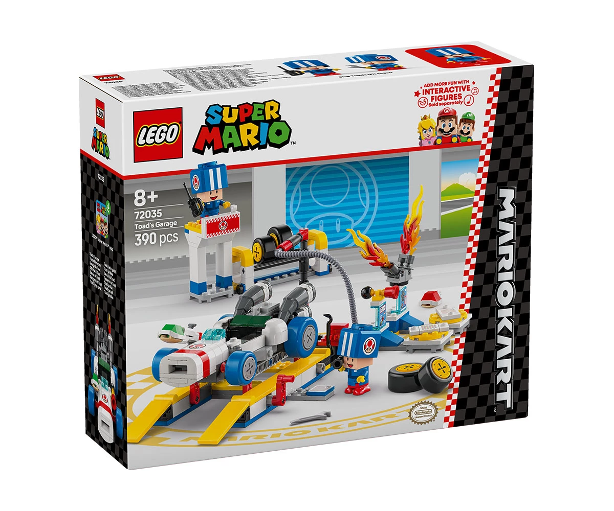 Детски комплект за игра LEGO® Super Mario™ 72035 - Mario Kart™ - Гаражът на Toad Конструктор ЛЕГО Super Mario 72035