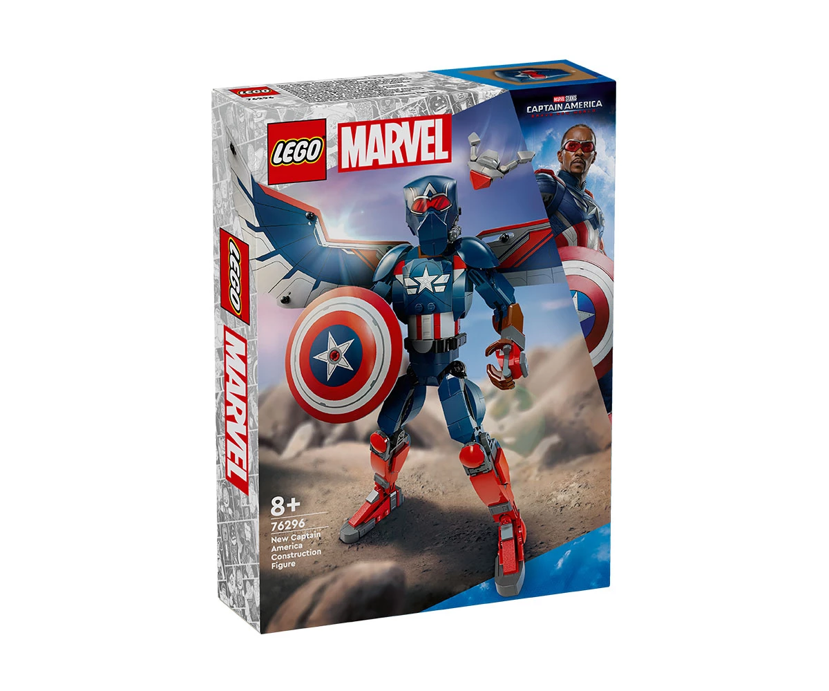 Детски комплект за игра LEGO® Marvel 76296 - Нова фигура за изграждане на Капитан Америка Конструктор ЛЕГО Marvel Super Heroes 76296