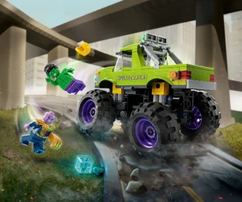 Детски комплект за игра LEGO® Marvel 76312 – Камионът на Хълк срещу Танос