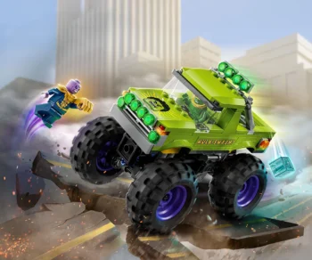 Детски комплект за игра LEGO® Marvel 76312 – Камионът на Хълк срещу Танос