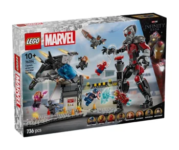 Детски комплект за игра LEGO® Marvel 76314 – Екшън битка от Първият отмъстител: Войната на героите