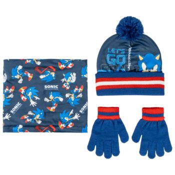 Комплект от 3 части зимна шапка, шал и ръкавици Snood Sonic (Соник)