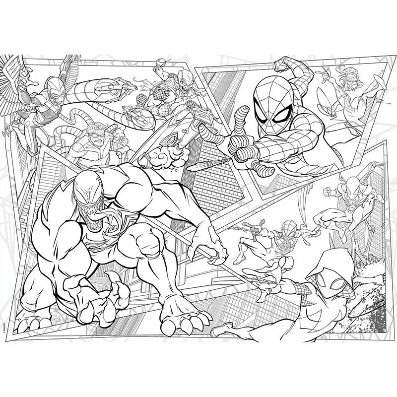 detski-pazel-lisciani-marvel-spiderman-dvulitsev-za-otsvetyavane-maxi-floor-150-chasti55