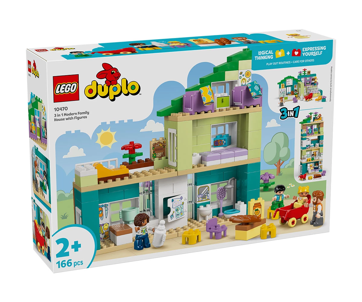 Детски комплект за игра LEGO® DUPLO 10470 - Модерна семейна къща 3 в 1 с фигури LEGO® DUPLO 10470 - 3 In 1 Modern Family House With Figures