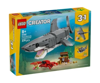 Детски комплект за игра LEGO® Creator 31381 – Свирепа акула със сандък със съкровище