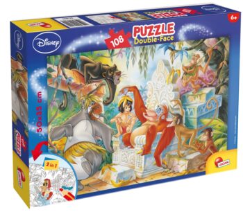 Пъзел, Lisciani, Disney, Книга за джунглата, Двулицев пъзел 108 части