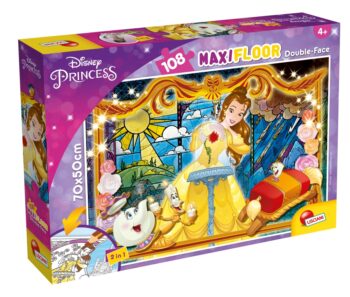 Пъзел, Lisciani, Disney Princess, Красавицата и Звяра, Двулицев пъзел 108 части