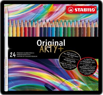 Комплект цветни моливи, Stabilo, Arty Original metal box, 24 цвята