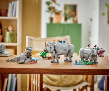 Детски комплект за игра LEGO® Creator 31171 – Диви животни: Величествен носорог с птици