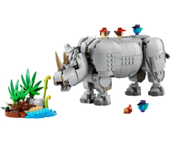 Детски комплект за игра LEGO® Creator 31171 – Диви животни: Величествен носорог с птици