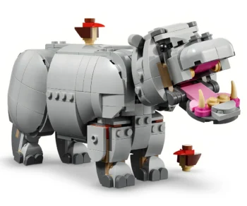 Детски комплект за игра LEGO® Creator 31171 – Диви животни: Величествен носорог с птици