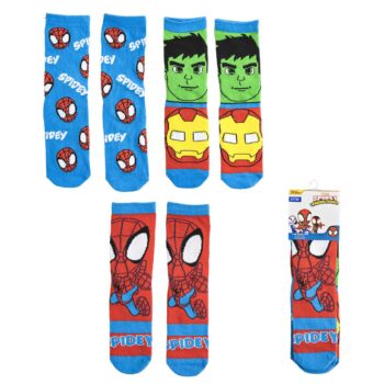 Комплект от 3 чифта детски чорапи с Marvel супергерои Spidey, Hulk и Iron Man